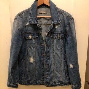 Distressed denim jacket